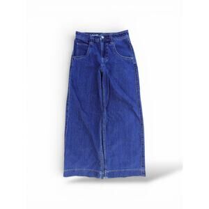 Alab Wide Leg Denim Jeans Expand Your Mind Graphic Back Pocket Size 28